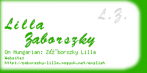 lilla zaborszky business card